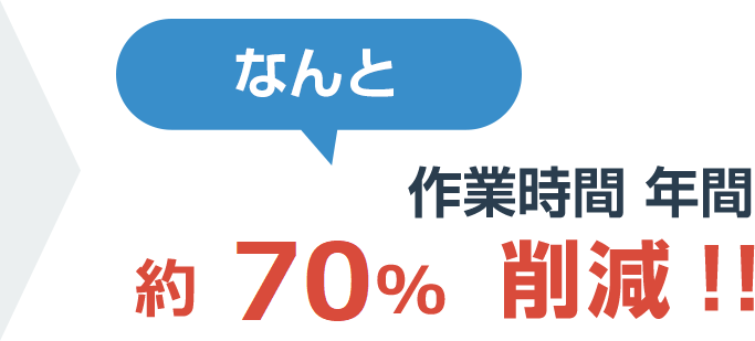 作業時間 年間約70%削減!!